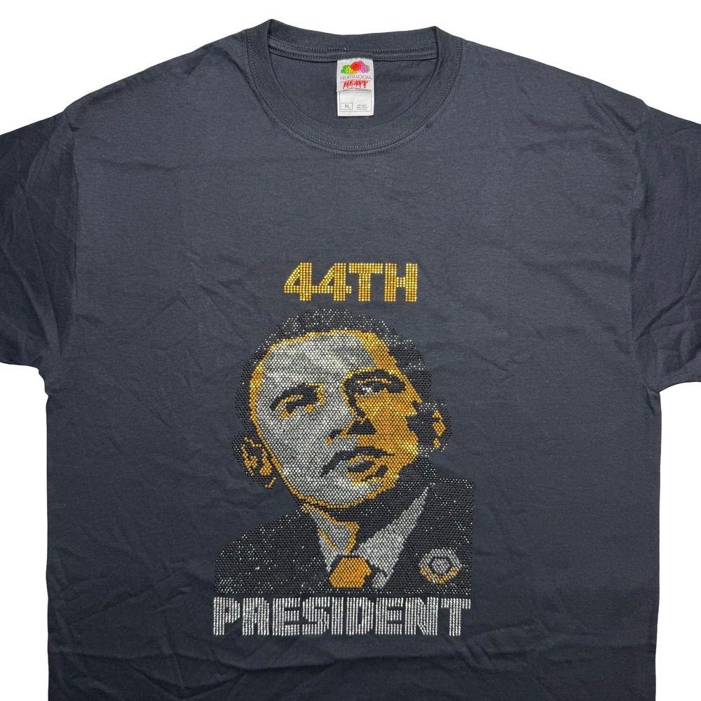 2000s President Barack Obama‎ bedazzled rhinestone shirt